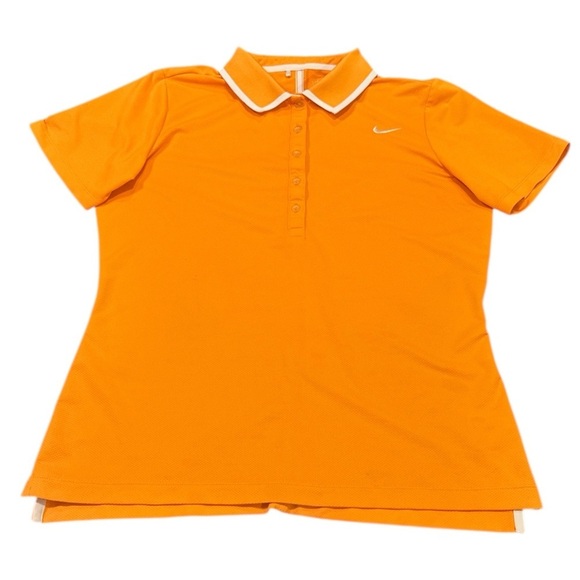 Nike Tops - Nike Golf Performance Polo Shirt Size Medium Orange Short Sleeve Half Button Up
